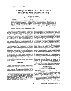 A computer simulation of children`s arithmetic word
