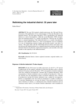 Rethinking the industrial district: 35 years later
