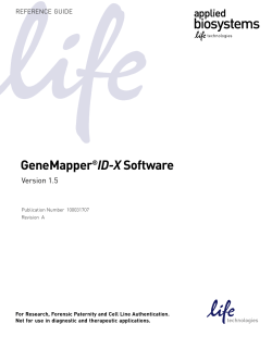 GeneMapper® ID-X Software Version 1.5 Reference Guide (Pub. no