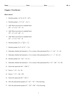 ExamView - chapter 3 test review.tst