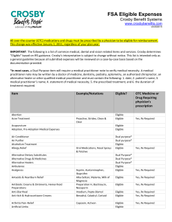 FSA Eligible Expenses - Crosby Benefit Systems
