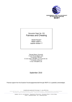 Fairness and Cheating