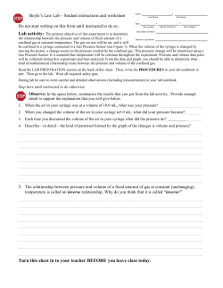 Boyle`s Law Lab
