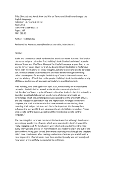 Title: Shocked and Awed: How the War on Terror and Jihad have