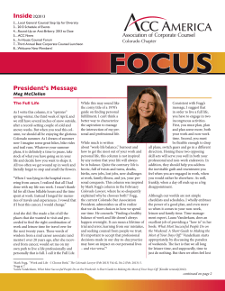 President`s Message Inside - Association of Corporate Counsel