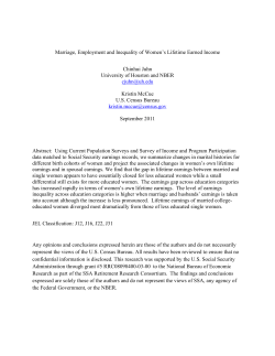 Marriage, Employment and Inequality of Women`s Lifetime