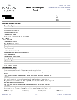 Middle School Progress Report