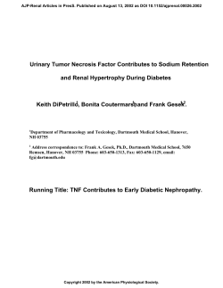 Urinary Tumor Necrosis Factor Contributes to Sodium Retention and