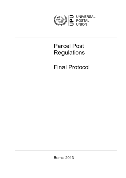 Parcel Post Regulations Final Protocol