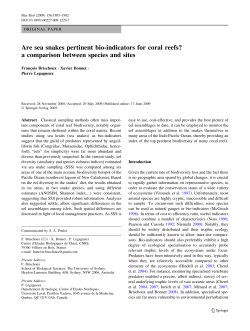 Are sea snakes pertinent bio-indicators for coral reefs? a