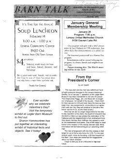 January - February 2001 - Lenexa Historical Society
