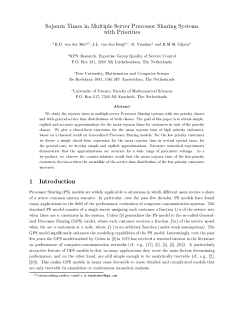 Sojourn Ti es in Multiple-Ser4er Processor SharinG Syste s Rith