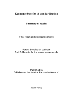 Economic benefits of standardization