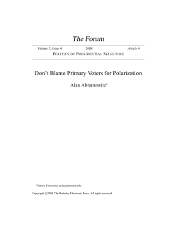 Don`t Blame Primary Voters for Polarization