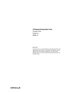 JD Edwards EnterpriseOne Tools Foundation Guide