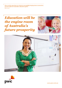 Education will be the engine room of Australia`s