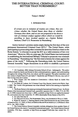 International Criminal Court: Better Than Nuremberg, The
