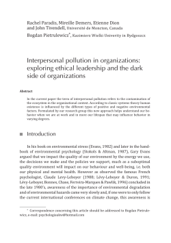 Interpersonal pollution in organizations: exploring ethical leadership