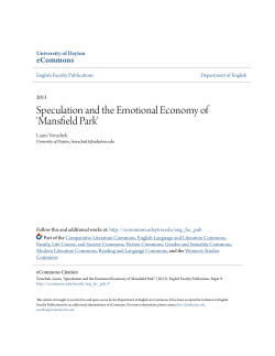 Speculation and the Emotional Economy of `Mansfield