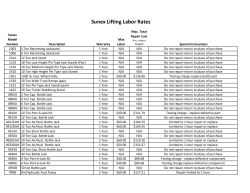 Sunex Lifting Labor Rates
