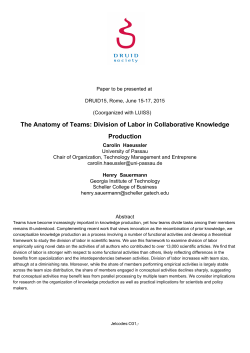 The Anatomy of Teams: Division of Labor in Collaborative