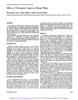 Effects of Teratogenic Agents in Range Plants