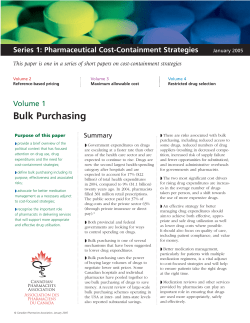 Bulk Purchasing Position Paper - Canadian Pharmacists Association
