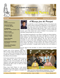 A Message from the Principal