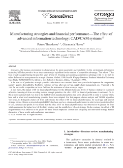 Manufacturing strategies and financial performanceﾗThe effect of