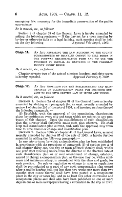 6 ACTS, 1969.&mdash;CHAPS. 11, 12.