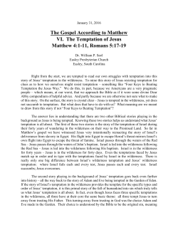 The Gospel According to Matthew VI. The Temptation of Jesus
