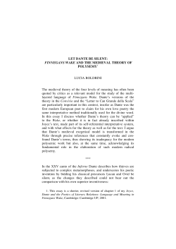 LET DANTE BE SILENT: FINNEGANS WAKE AND THE MEDIEVAL