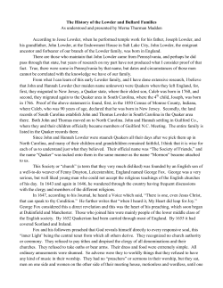 The History of the Lowder and Bullard Families As