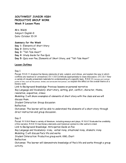 SOUTHWEST JUNIOR HIGH PRODUCTIVE GROUP WORK Week 9