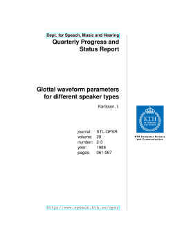 Glottal waveform parameters for different speaker types