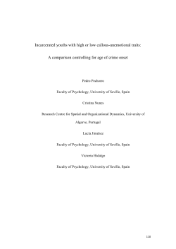 Incarcerated youths with high or low callous-unemotional traits
