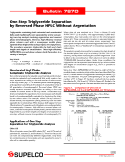 One-Step Triglyceride Separation by Reversed Phase HPLC