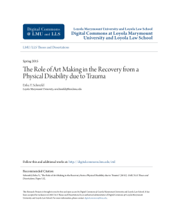 The Role of Art Making in the Recovery from a Physical Disability