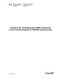 FINTRAC - Guideline 8A: Submitting Non