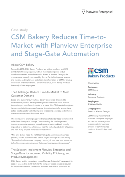 Planview Case Study &ndash; CSM Bakery