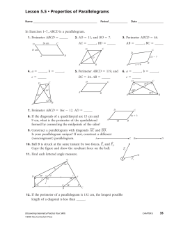 Lesson 5.5 &bull; Properties of Parallelograms