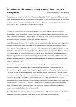 Not dead enough? Ethical questions on the posthumous collection