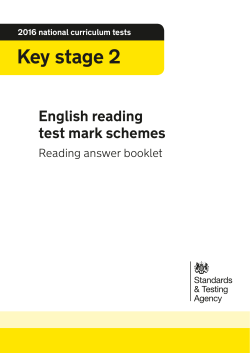 2016 Reading mark schemes