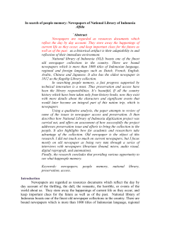 Newspapers of National Library of Indonesia