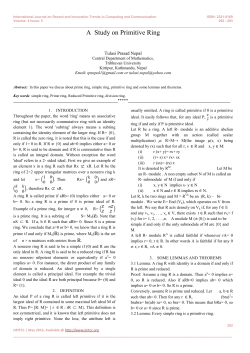 A Study on Primitive Ring