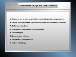 Experimental Design and Data Collection