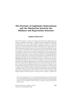 The Doctrine of Legitimate Expectations and the Distinction between
