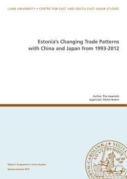 Estonia`s Changing Trade Patterns with China and Japan from 1993