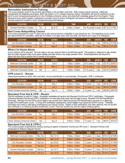 Leadership, Safety and First Aid