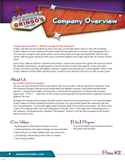 Company Overview - Gringo`s Mexican Kitchen